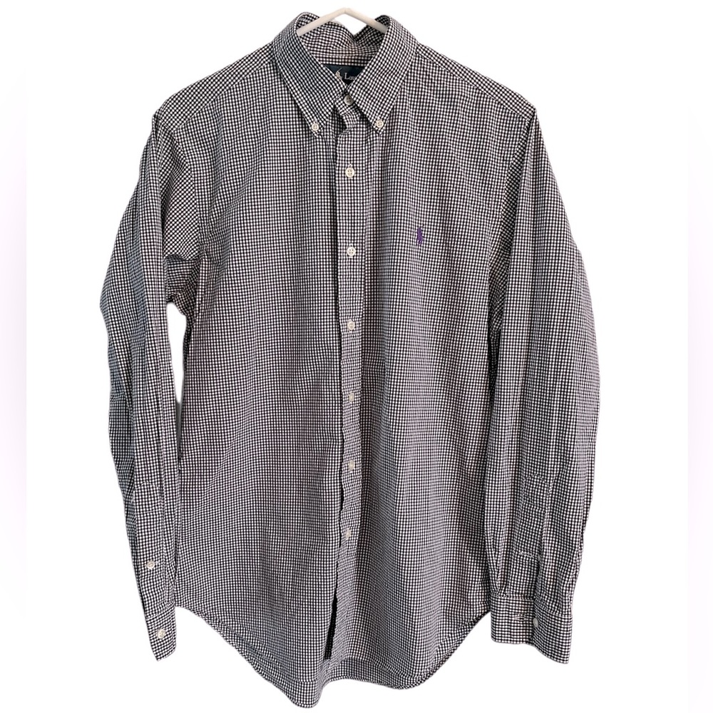 Ralph Lauren Men’s Button-Down Check Shirt - Black/White